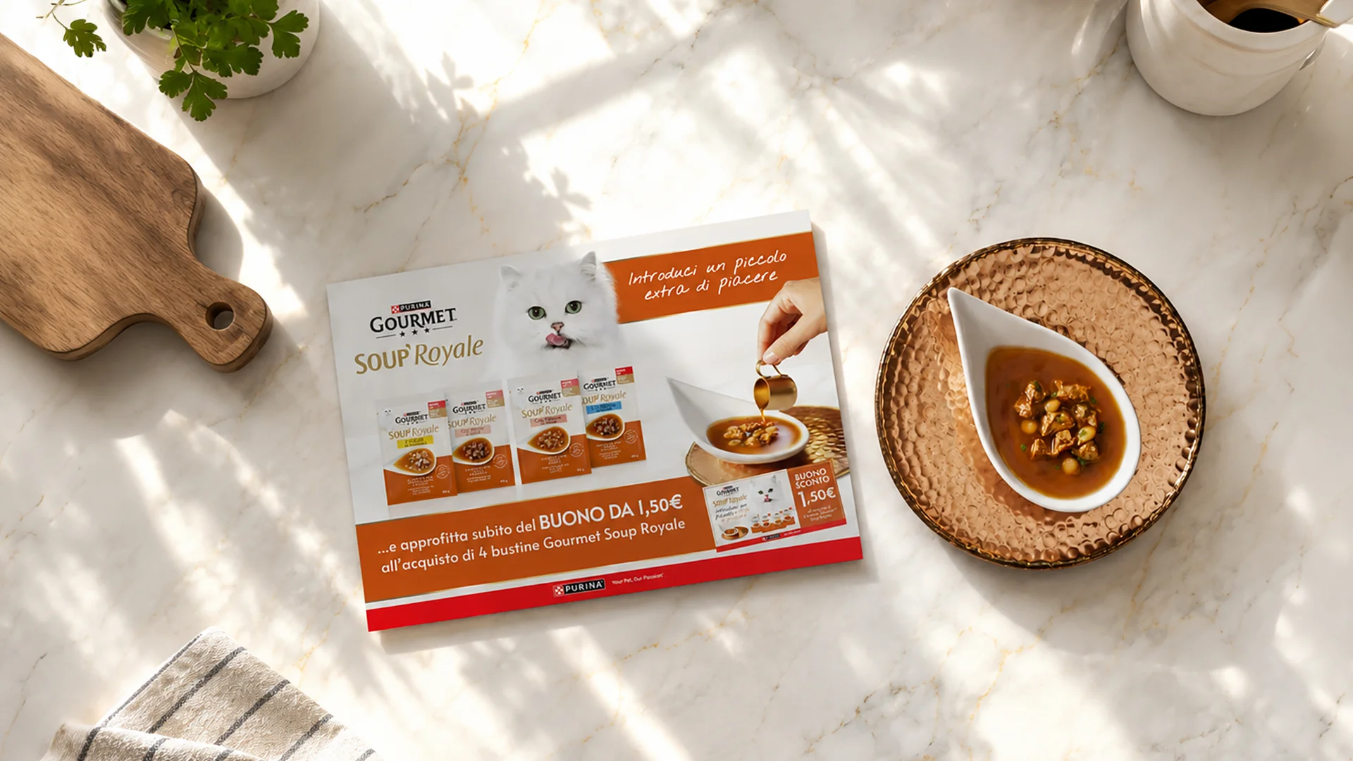 La cartolina promo dedicata a Gourmet Soup Royale realizzata da ATC
