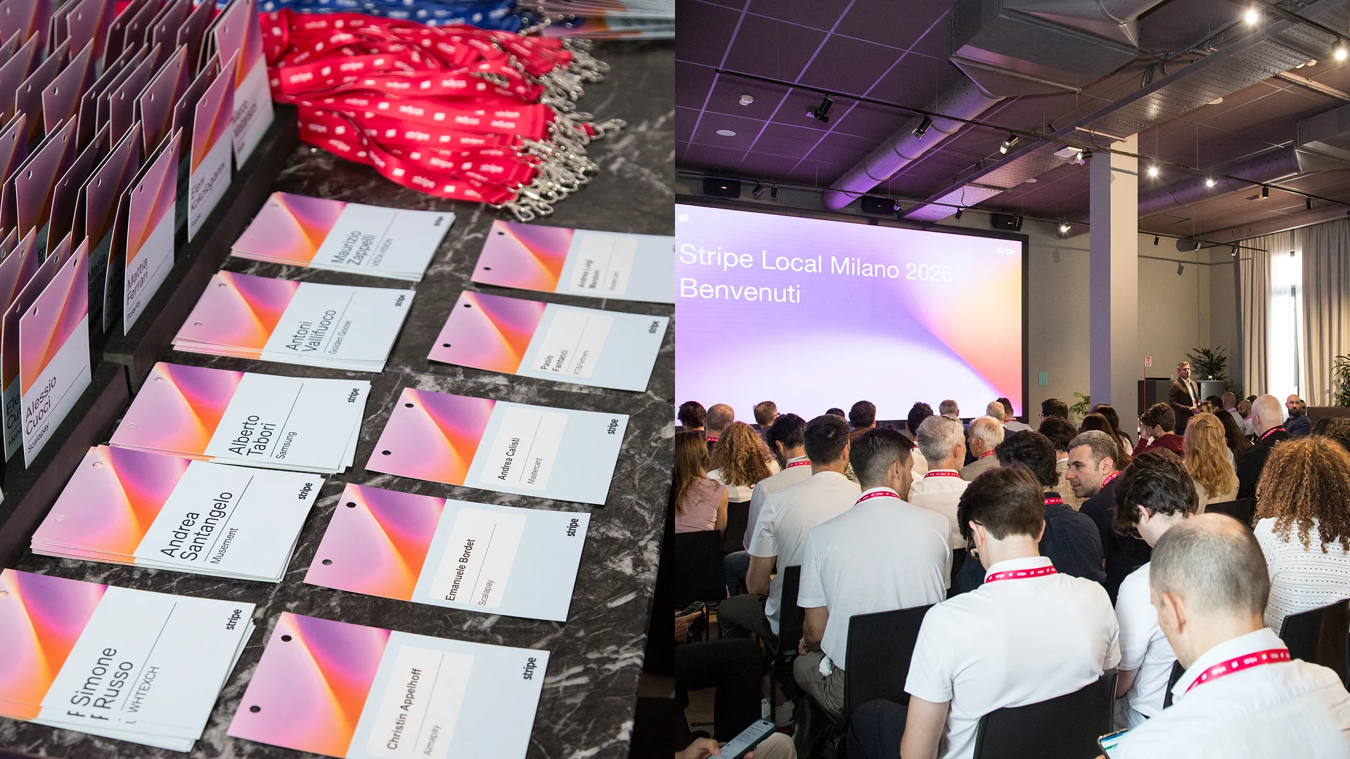 L'evento branded Stripe Local Milan con i materiali di comunicazione realizzati da ATC