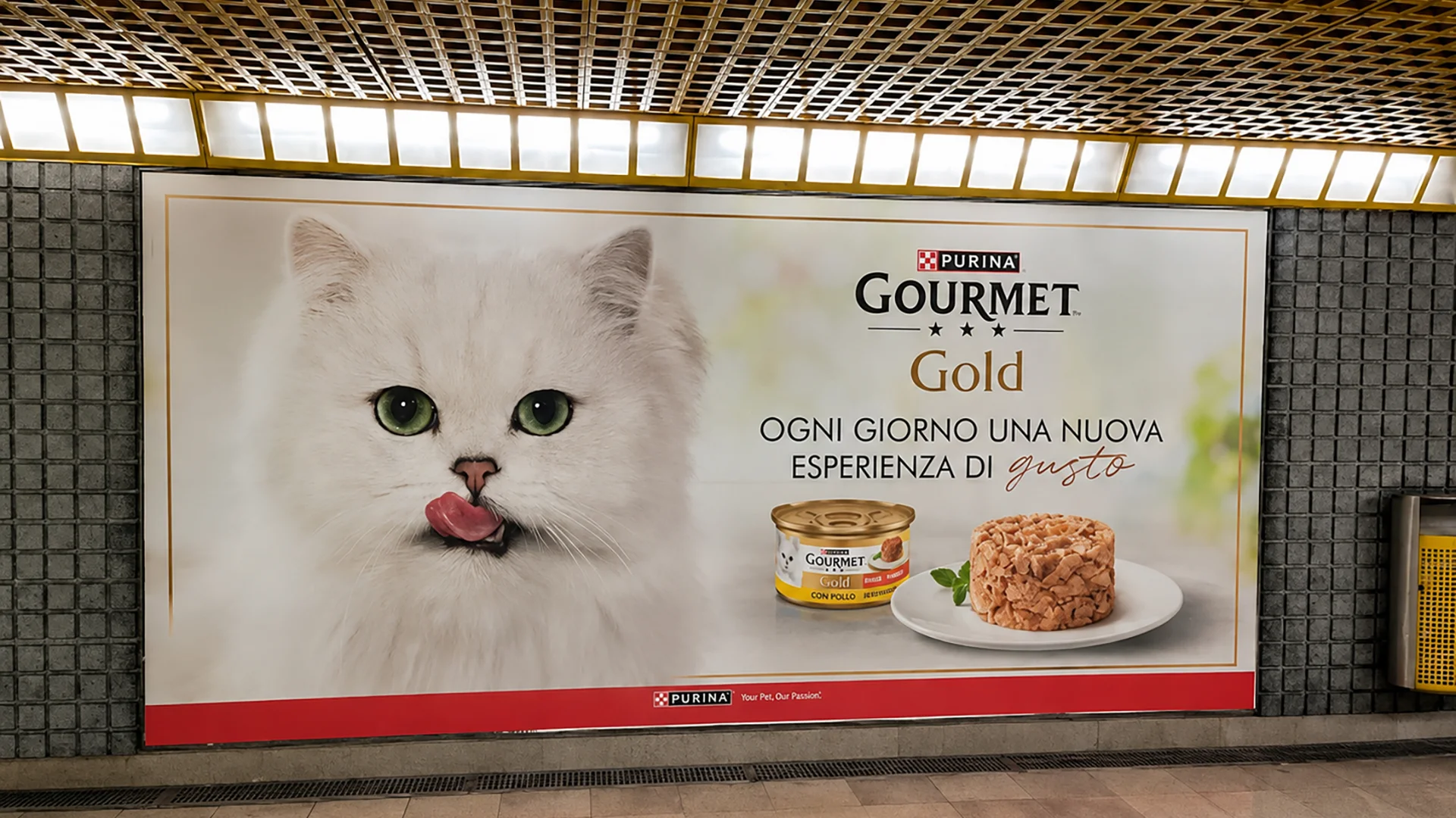 L'ADV out of home dedicato a Gourmet Gold e affisso nella metropolitana di Milano