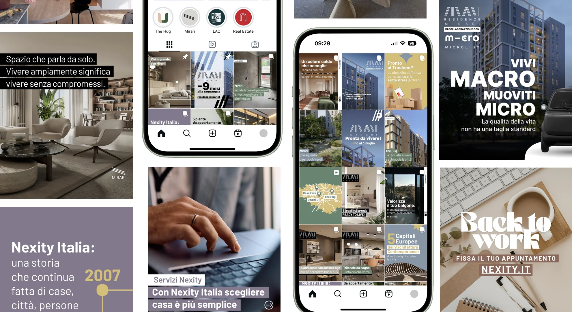 Gli asset visual per gli account social di Nexity Italia