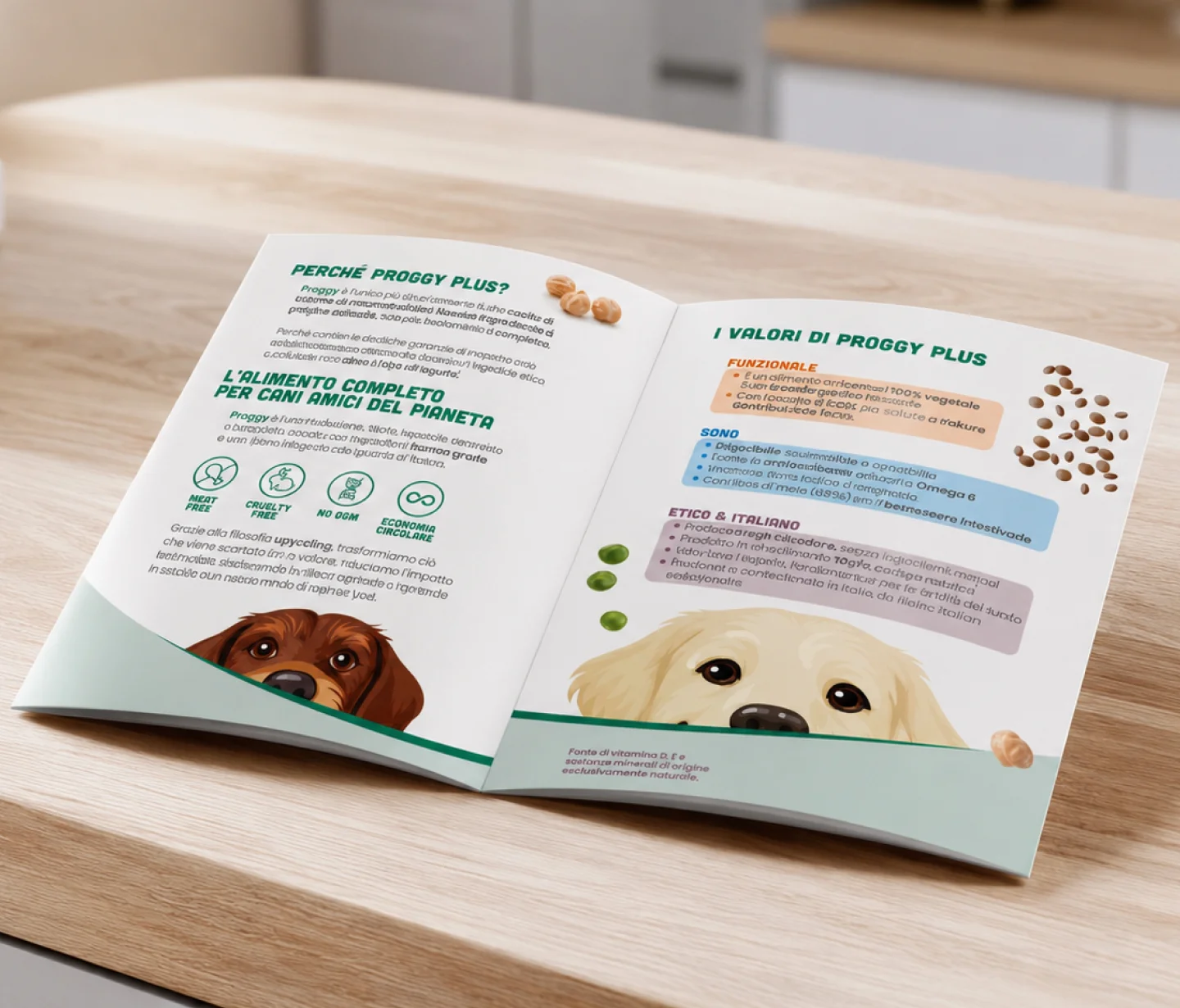 Il leaflet educational ideato da ATC per spiegare i benefici della nuova gamma Proggy Plus ai consumatori