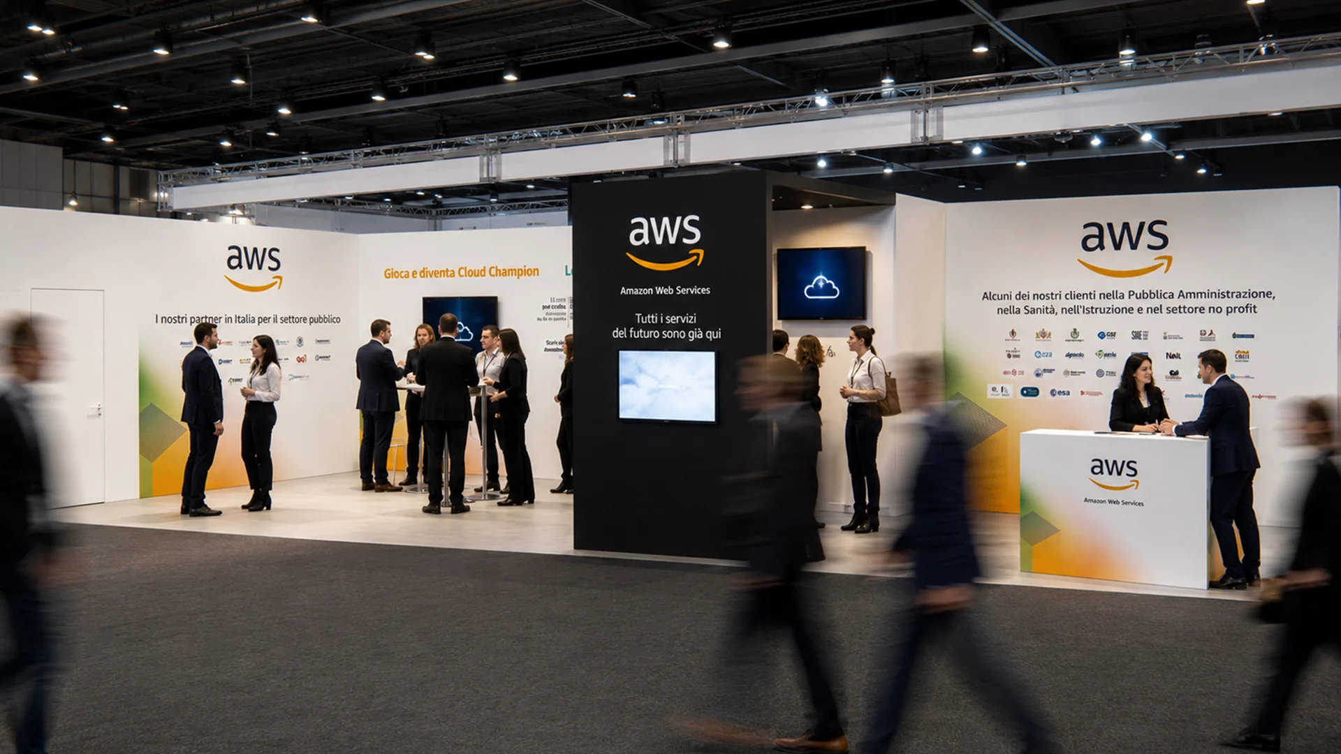 Lo stand Amazon AWS realizzato per ANCI 2021 da ATC