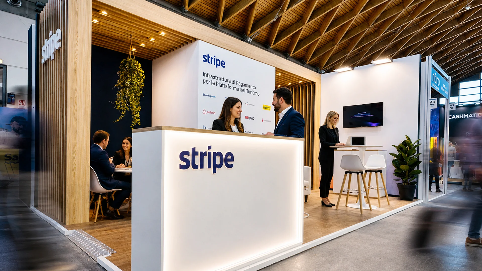 Lo stand Stripe realizzato da ATC per TTG Travel Experience