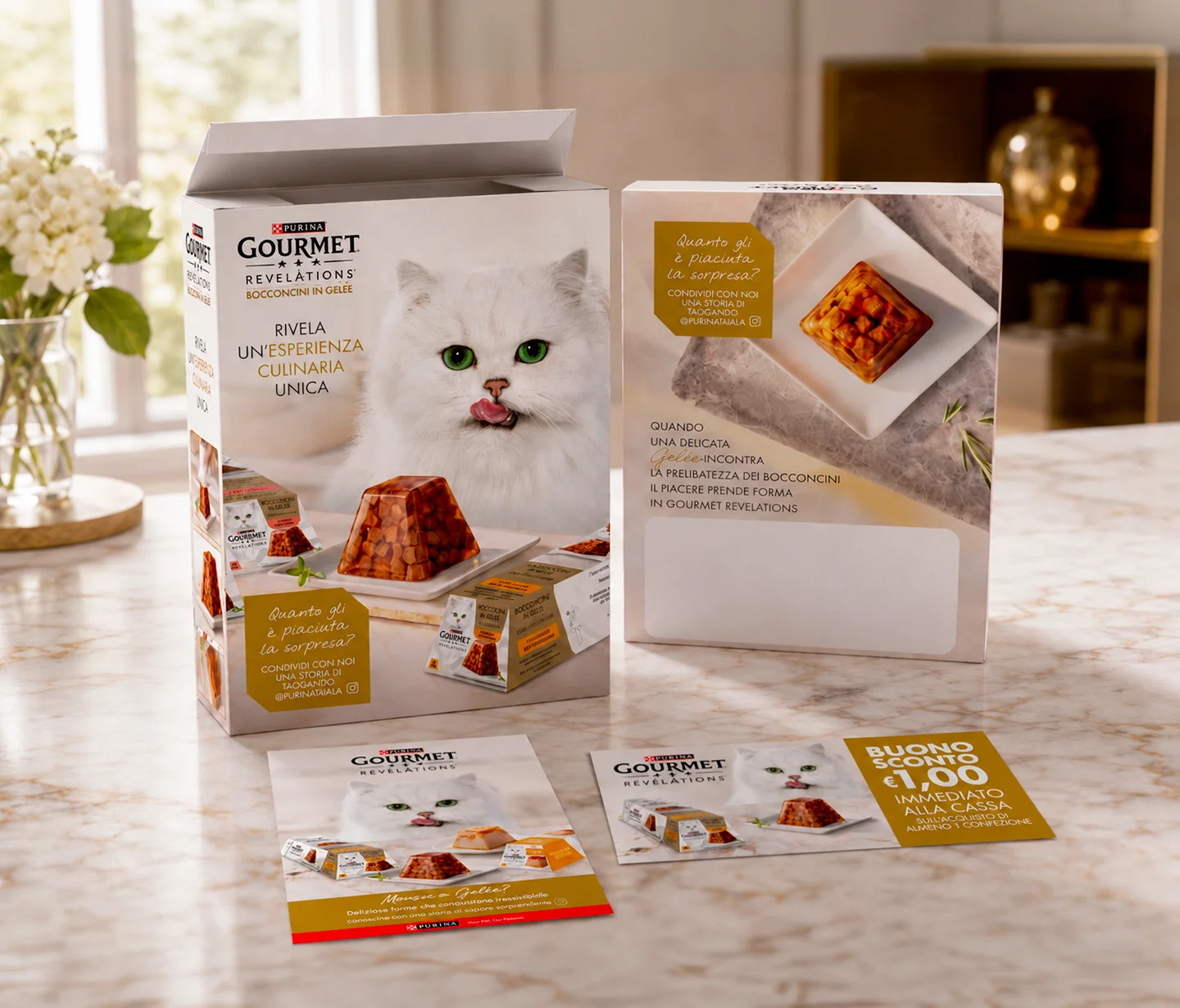 La cuvette promozionale realizzata per la gamma Gourmet Revelations Bocconcini in gelée da ATC