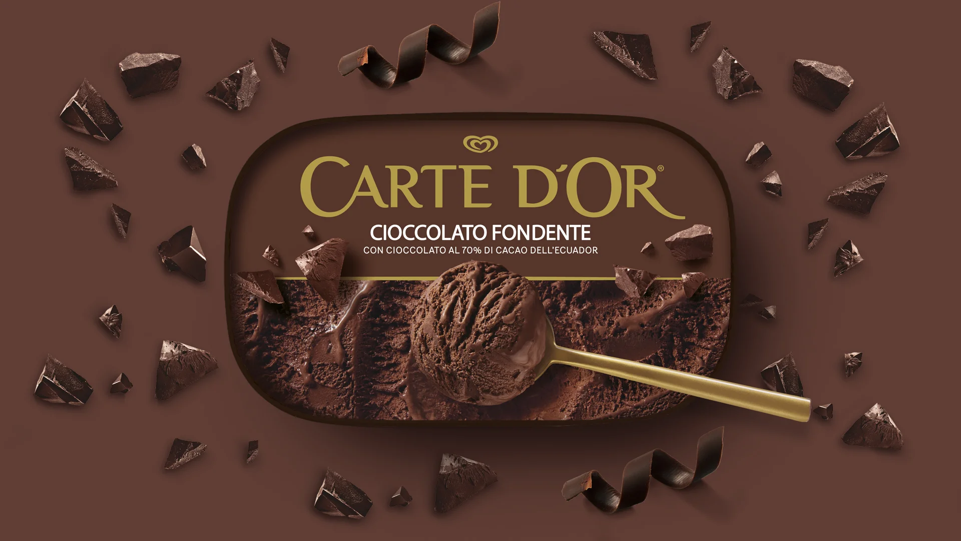 Il restyling del packaging di Carte D'Or Classici Cioccolato fondente