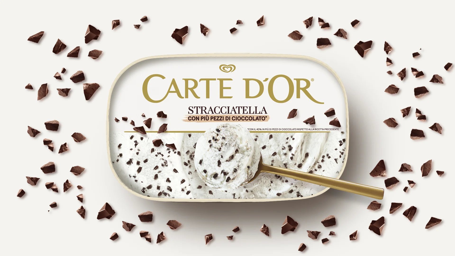 Il restyling del packaging di Carte D'Or Classici Stracciatella